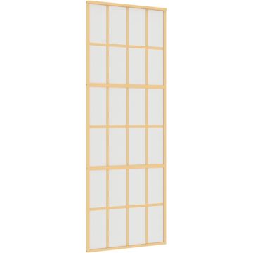 vidaXL-Schuifdeur-76x205-cm-mat-ESG-glas-en-aluminium-goudkleurig