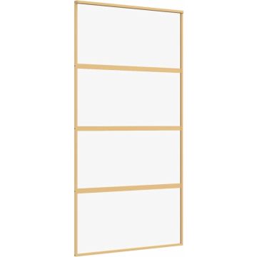 vidaXL-Schuifdeur-102,5x205-cm-helder-ESG-glas-en-aluminium-goudkleur