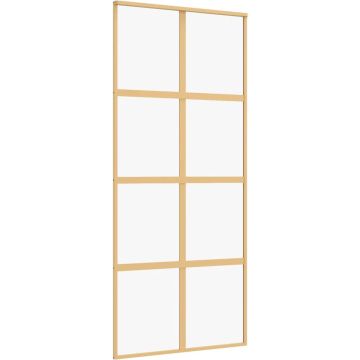 vidaXL-Schuifdeur-90x205-cm-helder-ESG-glas-en-aluminium-goudkleurig