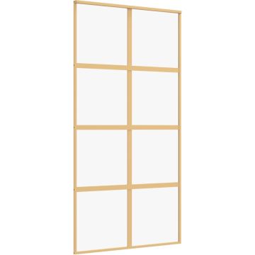 vidaXL-Schuifdeur-102,5x205-cm-helder-ESG-glas-en-aluminium-goudkleur