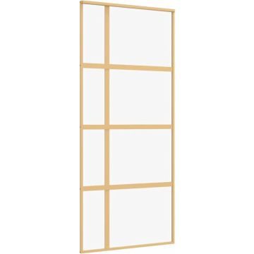 vidaXL-Schuifdeur-90x205-cm-helder-ESG-glas-en-aluminium-goudkleurig