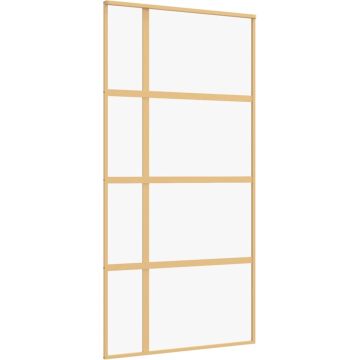 vidaXL-Schuifdeur-102,5x205-cm-helder-ESG-glas-en-aluminium-goudkleur