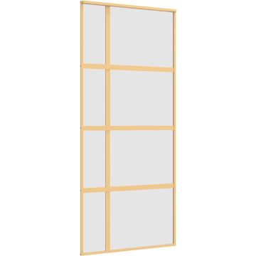 vidaXL-Schuifdeur-90x205-cm-mat-ESG-glas-en-aluminium-goudkleurig