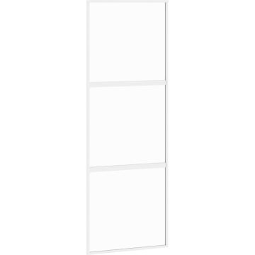 vidaXL-Schuifdeur-76x205-cm-gehard-glas-en-aluminium-wit