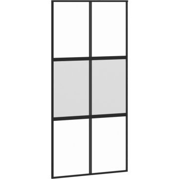 vidaXL-Schuifdeur-102,5x205-cm-gehard-glas-en-aluminium-zwart