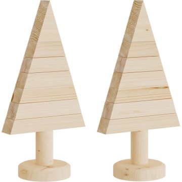 vidaXL-Kerstdecoraties-kerstboom-2-st-30-cm-massief-grenenhout