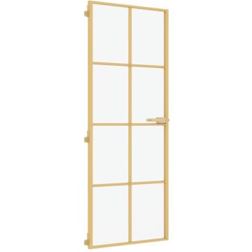 vidaXL-Binnendeur-smal-76x201,5-cm-gehard-glas-en-aluminium-goudkleur