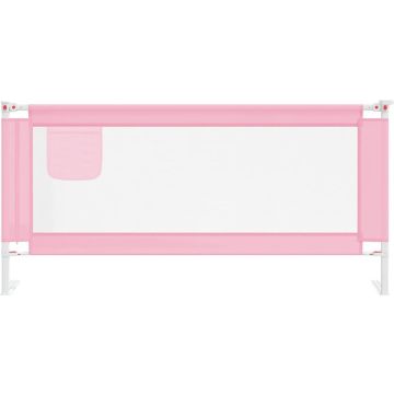 The Living Store Bedhekje peuter 190x25 cm stof roze The Living Store