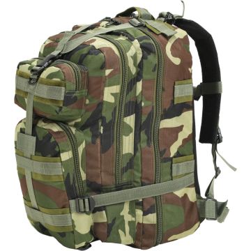 The Living Store Legerstijl Rugzak - 50L - Camouflage - Gecoat Oxford Stof