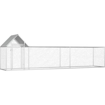The Living Store Kippenhok Ruim Staal - 5x1x1.5m - Gemakkelijk te monteren - waterbestendig dak