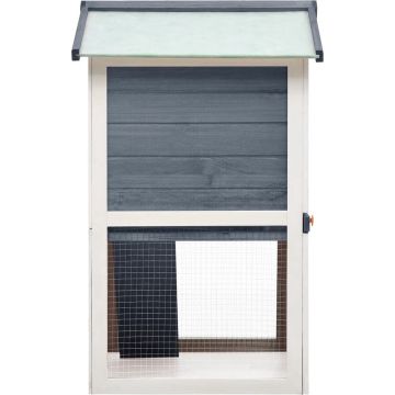 The Living Store Konijnenhok - 94 x 60 x 98 cm - Houten frame - Groen dak - Veilig en duurzaam