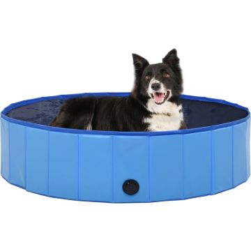 The Living Store hondenzwembad - blauw PVC 120 x 30 cm - verkoelend