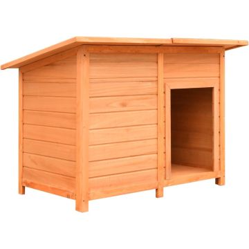 The Living Store Hondenhok - Stevig houten frame - Weerbestendig dak - Eenvoudig te monteren - Bruin/Groen - 120 x 77 x 86 cm