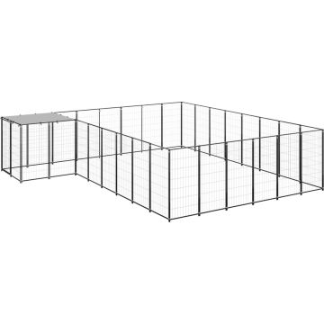 The Living Store Hondenkennel 15-73 m² staal zwart - Kennel