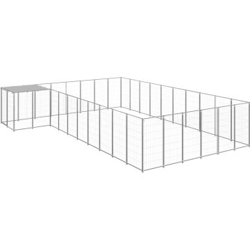 The Living Store Hondenkennel 19-36 m² staal zilverkleurig - Kennel