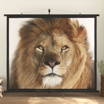 The Living Store projectiescherm Zwart - 183 x 137 cm - 90 - 4-3 - Draagbaar en eenvoudig te bevestigen - Duurzaam en lichtgewicht