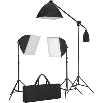 The Living Store Fotolampen Set - 3 stuks met Softboxen - Hoogte 78-230 cm - Continu Licht