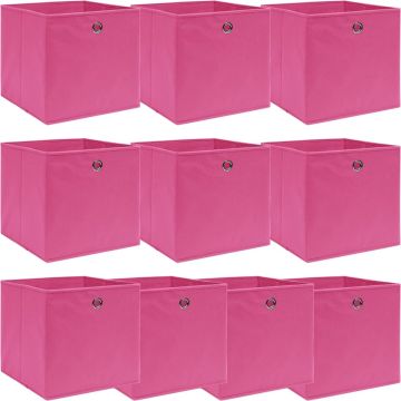 The Living Store Opbergbox Inklapbaar Roze - Nonwoven Stof 32x32x32cm - Set van 1