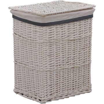 The Living Store Wasmand Willow - Wit - 43x34x57.5cm