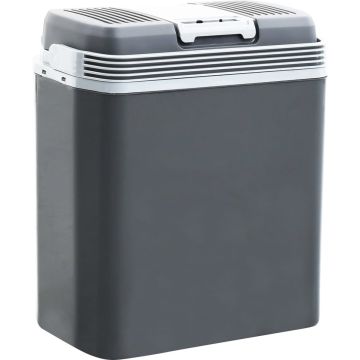 The Living Store Draagbare Thermo-elektrische Koelbox - 20 liter - Grijs/Wit - PP - 39.6 x 23.7 x 42.6 cm - Energieklasse E