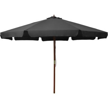 The Living Store Tuinparasol - Antraciet - 330 x 254 cm (ø x H) - 48 mm - Polyester
