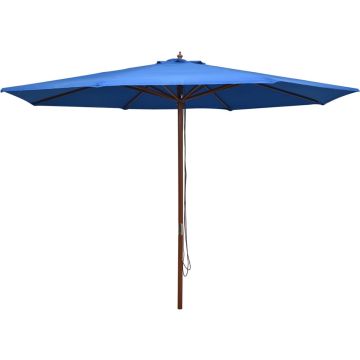 The Living Store Parasol - UV-beschermend polyester - 48mm paaldiameter - Stabiel en duurzaam - Eenvoudig te monteren - Blauw - 350 x 256 cm