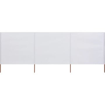 The Living Store Inklapbaar Windscherm - 400 x 160 cm - Nonwoven Stof - Hout