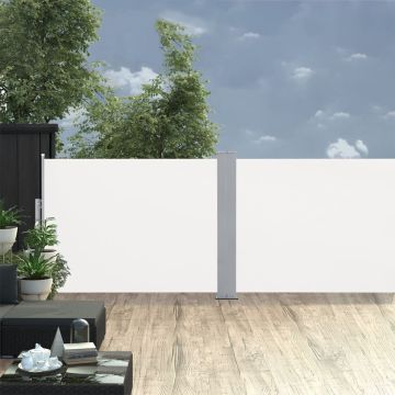 The Living Store Zijluifel Grote Grootte - UV-bestendig Polyester - Automatische Terugrolfunctie - Verstelbaar tot 1.000 cm - Crème