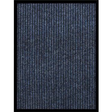 The Living Store Deurmat - Gestreept Blauw - 60 x 80 cm - Polypropyleen