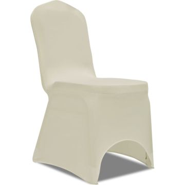 The Living Store Stoelhoes Set - crème - 50 stuks - polyester/elasthaan