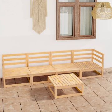 The Living Store Tuinset - Grenenhout - 70x70x30 cm - Modulaire loungeset