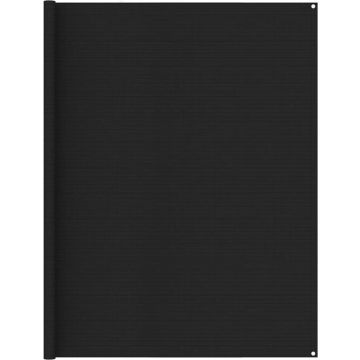 The Living Store Tenttapijt - Zwarte kleur - 250 x 300 cm (B x L) - Gemaakt van 100% HDPE - Weerbestendig en ademend - Met geïntegreerde oogjes