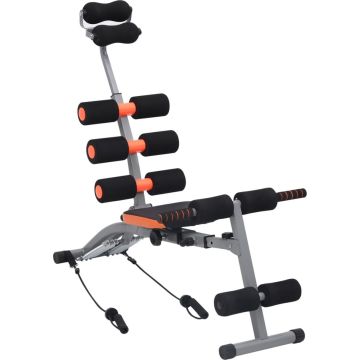 The Living Store Fitness Trainer - Buikspiertrainer - Zwart/Oranje - 103x55x94 cm - Max - 100kg