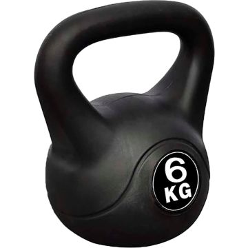 The Living Store Kettlebell Professioneel - 6 kg - Beton met Kunststof Coating