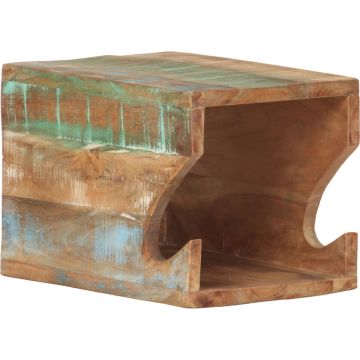 The Living Store Fietsenrek - Gerecycled hout - 35 x 25 x 25 cm - Meerkleurige afwerking