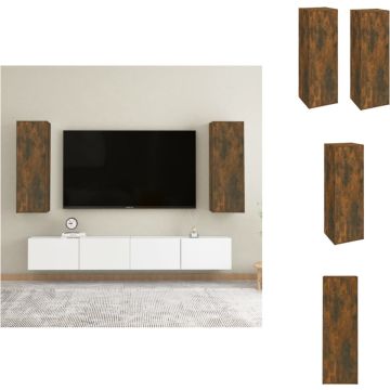 vidaXL TV-meubel - Hangend - Wandkasten - 30.5 x 30 x 90 cm - Gerookt Eiken - Kast