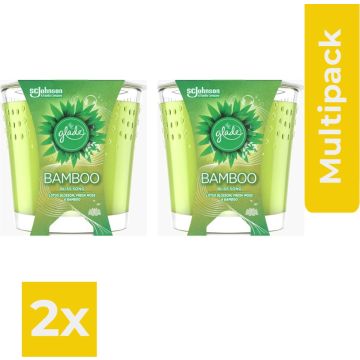 Glade Geurkaars - Bamboo Bliss Song 129 gr. - Kaarsen - Voordeelverpakking 2 stuks