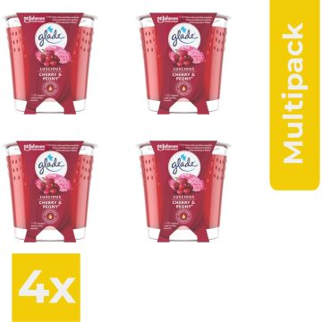 Glade Geurkaars Cherry &amp; Peony 129 gr - Voordeelverpakking 4 stuks