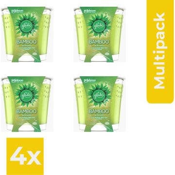 Glade Geurkaars - Bamboo Bliss Song 129 gr. - Voordeelverpakking 4 stuks