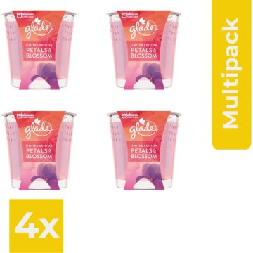 Glade Geurkaars - Petals &amp; Blossom 129 gr. - Voordeelverpakking 4 stuks