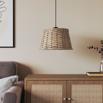 The Living Store Plafondlampenkap - Riet - 38 x 23 cm - Bruin - Geschikt voor E27 peertjes