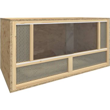 The Living Store Terrarium - Reptielenverblijf - 80 x 40 x 40 cm - Gemaakt van bewerkt hout