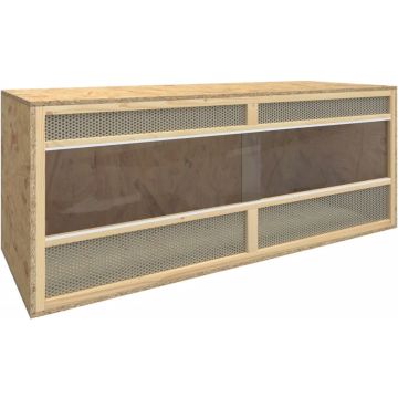 The Living Store Terrarium Reptielenverblijf - 120x50x50 cm - Hout - Glas - Staal