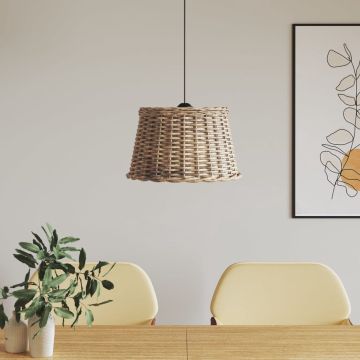The Living Store Hanglamp Rieten Plafondlamp - 45 x 28 cm - Bruin Wicker/IJzer