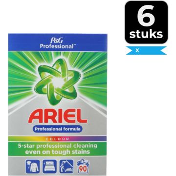 Ariel Color Waspoeder 90 Wasbeurten - Fris - Voordeelverpakking 6 stuks