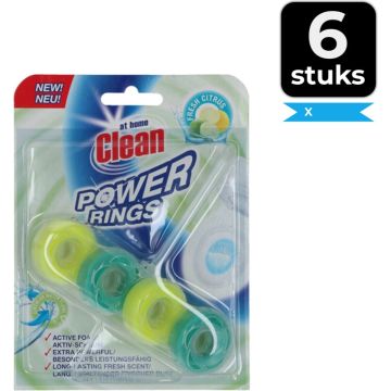 At Home Toiletblok Power Rings Fresh Citrus 40 gr - Voordeelverpakking 6 stuks