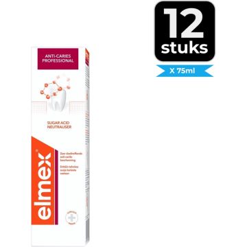 Elmex Tandpasta Anti-Cariës Professional 75 ml - Voordeelverpakking 12 stuks