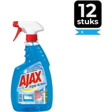 Ajax Spray Triple Action Glasreiniger 750 ml - Voordeelverpakking 12 stuks