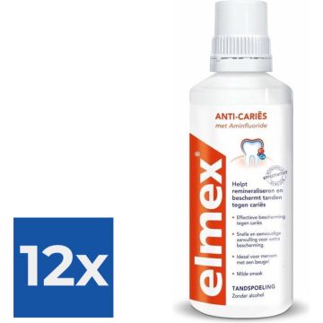 Elmex Anti-Cariës Tandspoeling 400 ml - Voordeelverpakking 12 stuks