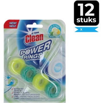 At Home Toiletblok Power Rings Fresh Citrus 40 gr - Voordeelverpakking 12 stuks